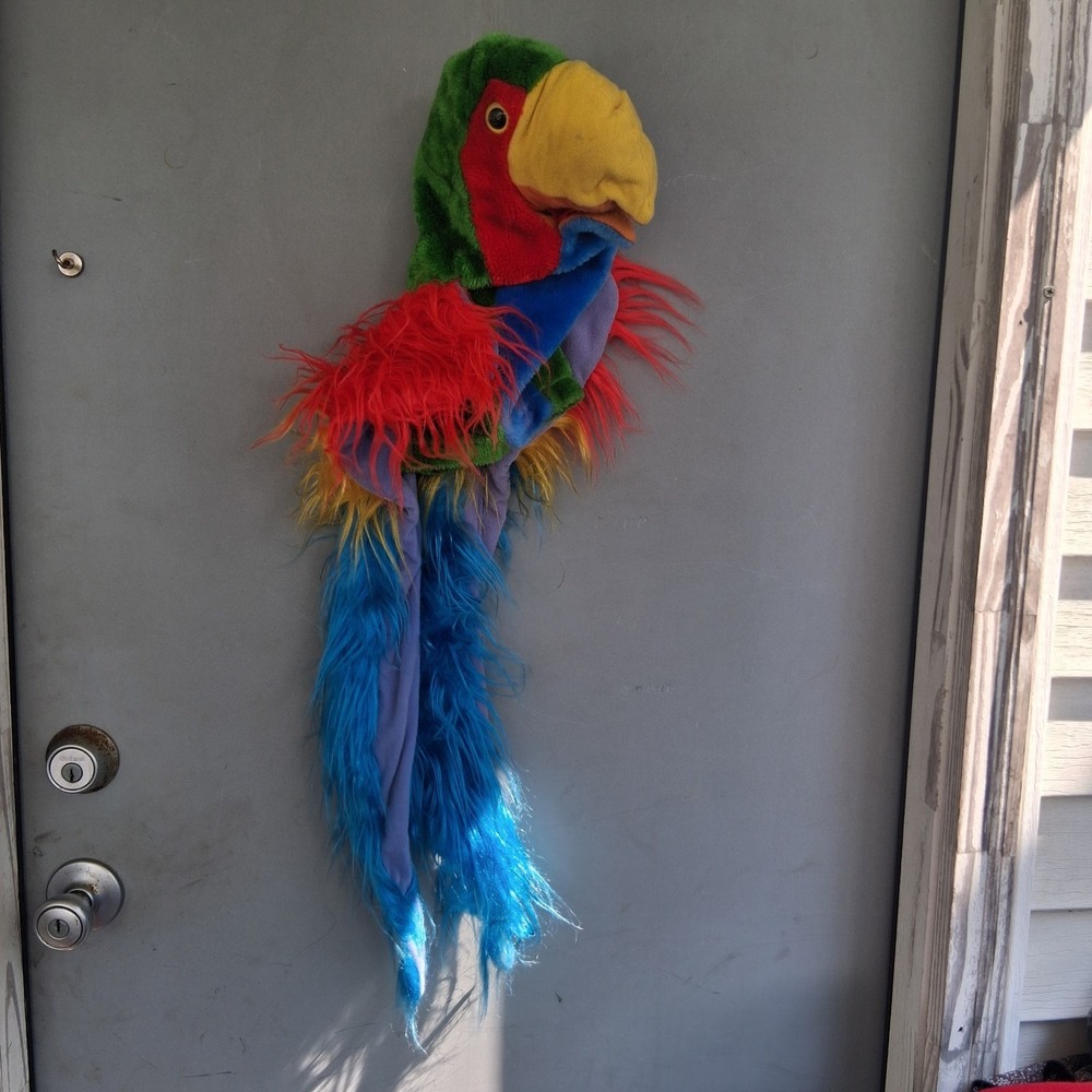 VTG Commonwealth Plush Hand Puppet Hugging Parrot Creative Play 1983 EVC